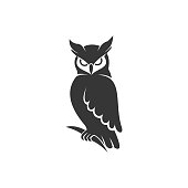 owl logo vector black