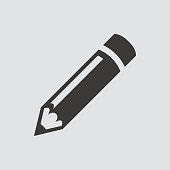 pencil icon isolated of flat style.