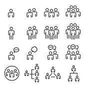 People Icons Line work group Team Vector