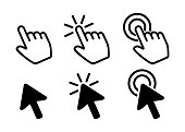 Pointer Icons, Hand and Arrow Vectors