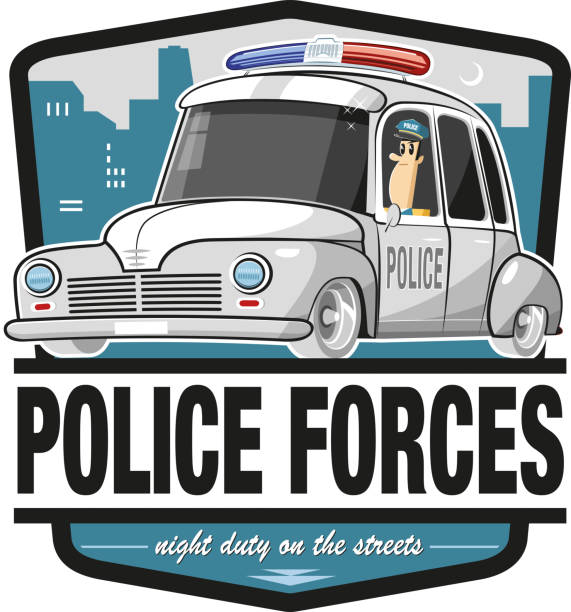 police forces - cops chasing stock illustrations