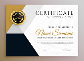 professional certificate of appreciation golden template design