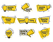 Quick tips flat labels collection