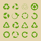 Recycle and Ecology Icons. Reuse and Refuse Concept. Recycling Package Marks. Vector Illustration