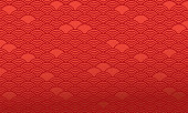 Red chinese pattern, oriental background. Vector