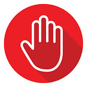 Red Stop Hand Icon