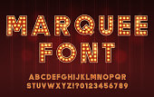 Retro Cinema or Theater Shows Marquee Font for Dark Background