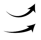Rising curve arrow icon set