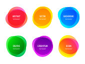 Round colorful vector abstract shapes. Color gradient round banners, creative art and graphic design elements