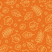 Seamless pattern of autumn leaves. Vector illustration.