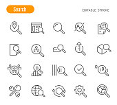 Search Icons - Line Series - Editable Stroke