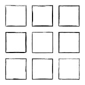 Set hand drawn rectangle frame.