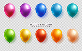 Set of colorful balloons. Vector.