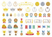 set of colorful ranking icons / vector illustration