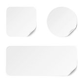 Set of diffrent paper adhesive stickers.