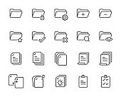 set of document icons, such as paper, information, office, folder, page