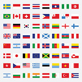 Set of flags flat design vector illustration