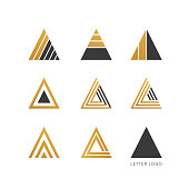 Set of letter A logo design
