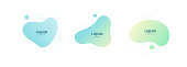Set of liquid abstract banner templates. Pastel color collection.