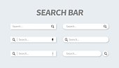 Set of search bar with falling shadow.