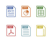 Set of software file simple icons