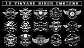 Set of Vintage Biker Emblems