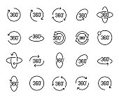 Simple collection of degrees related line icons.