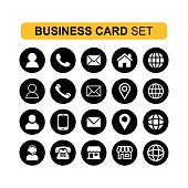 Simple thin Icons sets for business card and web Vector