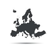 Simple vector illustration map of European Union