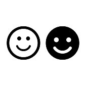 Smiling Emoticon Face Icon Symbol Vector