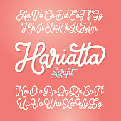 Smooth monoline script font named Harietta