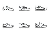 Sneakers icon set
