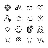 Social Communications Icons - Line Series