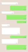 Social network chatting window, Template message bubbles chat, Messenger screen with conversation box. Vector