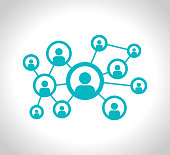 Social Network stock Illustration. Connection, Computer Network, Social Media or Communication vector icon