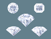 Sparkling Diamond Shaped Jewelry Shiny Crystal Precious Gem Jewel Set