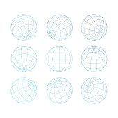sphere globe with grid