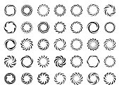 Spiral swirl symbols set