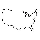 States of America territory on white background. North America. Vector illustration