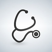 Stethoscope Icon Medical Health Care Symbol Vector illustration.
