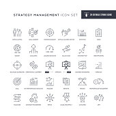 Strategy Management Editable Stroke Line Icons