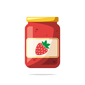 Strawberry jam vector isolated illustration