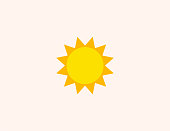 Sun vector icon. Isolated Sun, Sunshine flat colored symbol - Vector