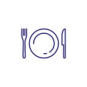 Tableware line icon