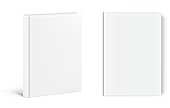 Template of blank cover books on white background.