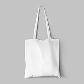 Textile tote bag for shopping mockup.