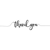 Thank You Hand Lettering. Typography Design Inspiration. Black colored. On a white background. Vector isolated Illustration