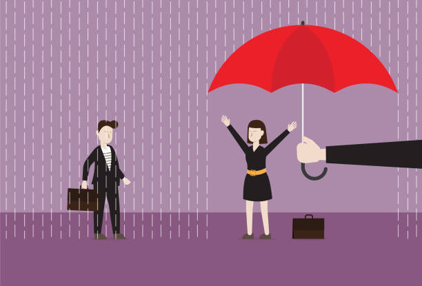 the manager with the red umbrella protects the businesswoman from the vector id1185543405?k=20&m=1185543405&s=612x612&w=0&h=lwJM2WSqkQlg3wg1hCiLnUnVp 68 J30u ydECZHWXo=