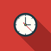 Time Flat Design Education Icon with Side Shadow