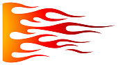 Tribal fire hotrod muscle car flame graphic for hoods, sides and motorcycles